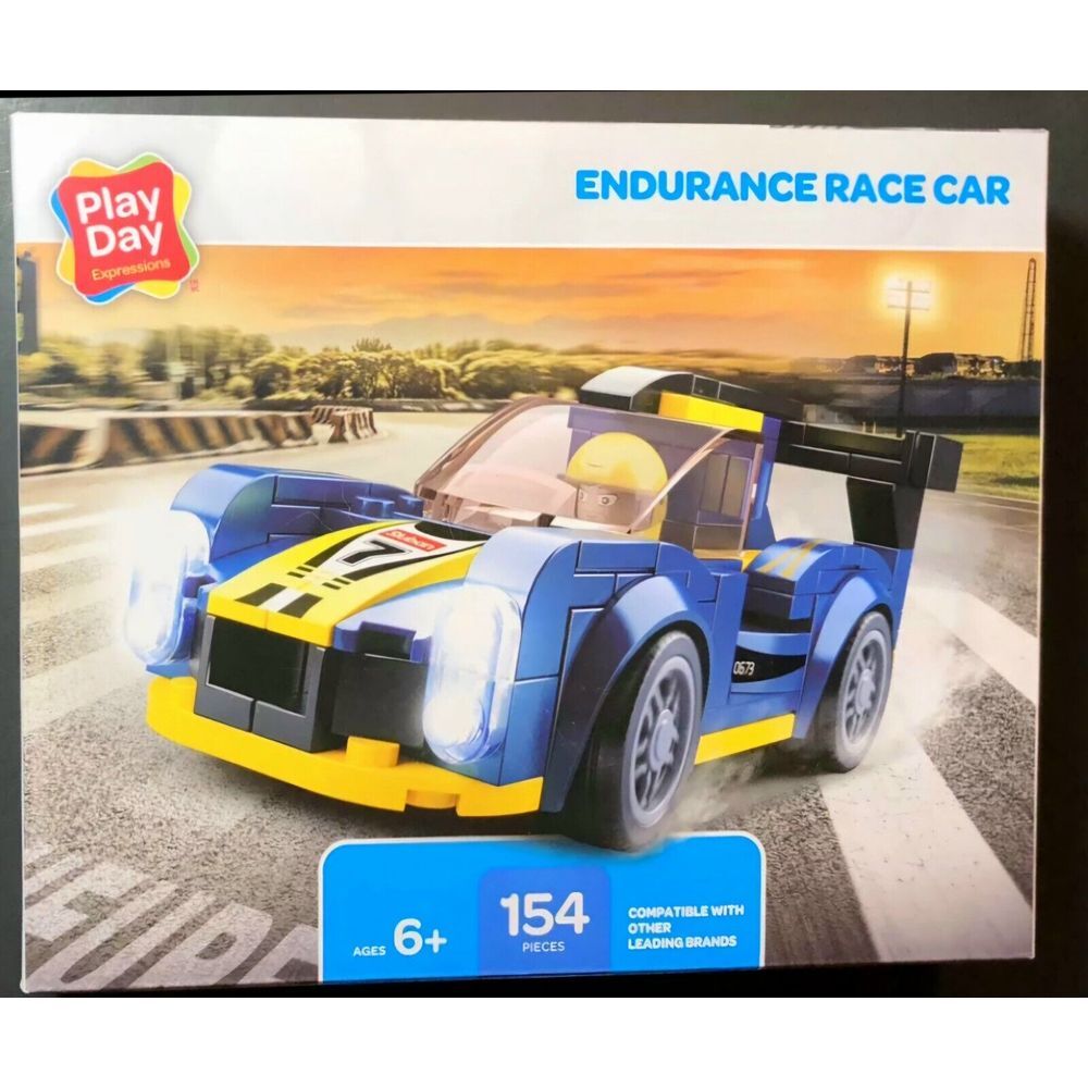 Play Day Expressions Endurance Race Car Building Block Set